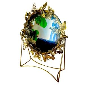 NEW Butterfly Goldtone Vanity Decorative Mirror